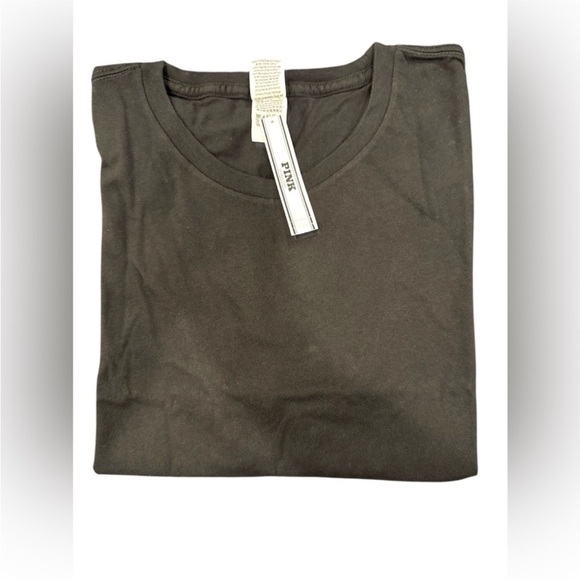 NWT Victoria’s Secret PINK Cropped Dreamer Cotton Tee- Medium- Black - Picture 5 of 6